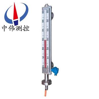 Far-transmission magnetic flip-plate level gauge